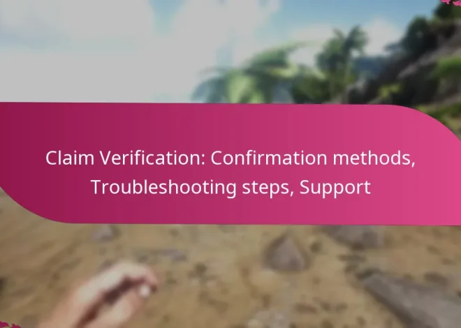 Claim Verification: Confirmation methods, Troubleshooting steps, Support
