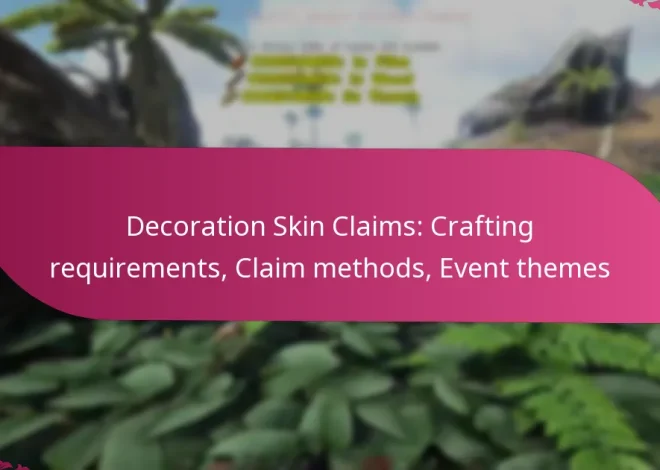 Decoration Skin Claims: Crafting requirements, Claim methods, Event themes
