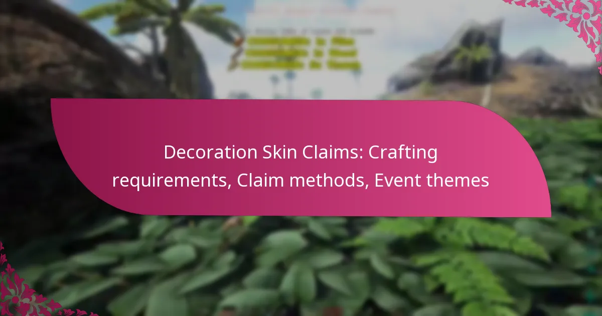 Decoration Skin Claims: Crafting requirements, Claim methods, Event themes