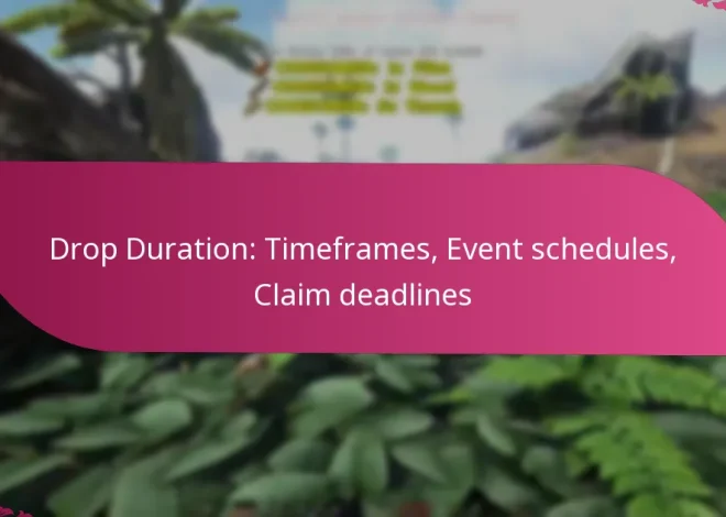 Drop Duration: Timeframes, Event schedules, Claim deadlines