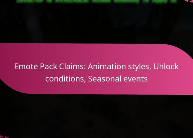Emote Pack Claims: Animation styles, Unlock conditions, Seasonal events