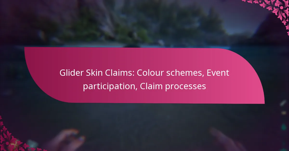 Glider Skin Claims: Colour schemes, Event participation, Claim processes