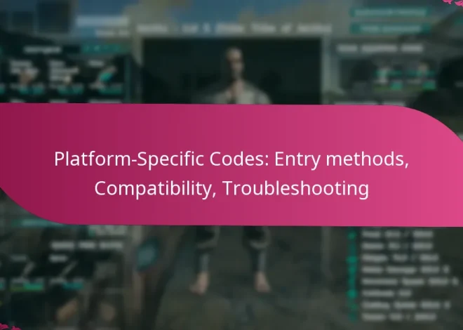 Platform-Specific Codes: Entry methods, Compatibility, Troubleshooting