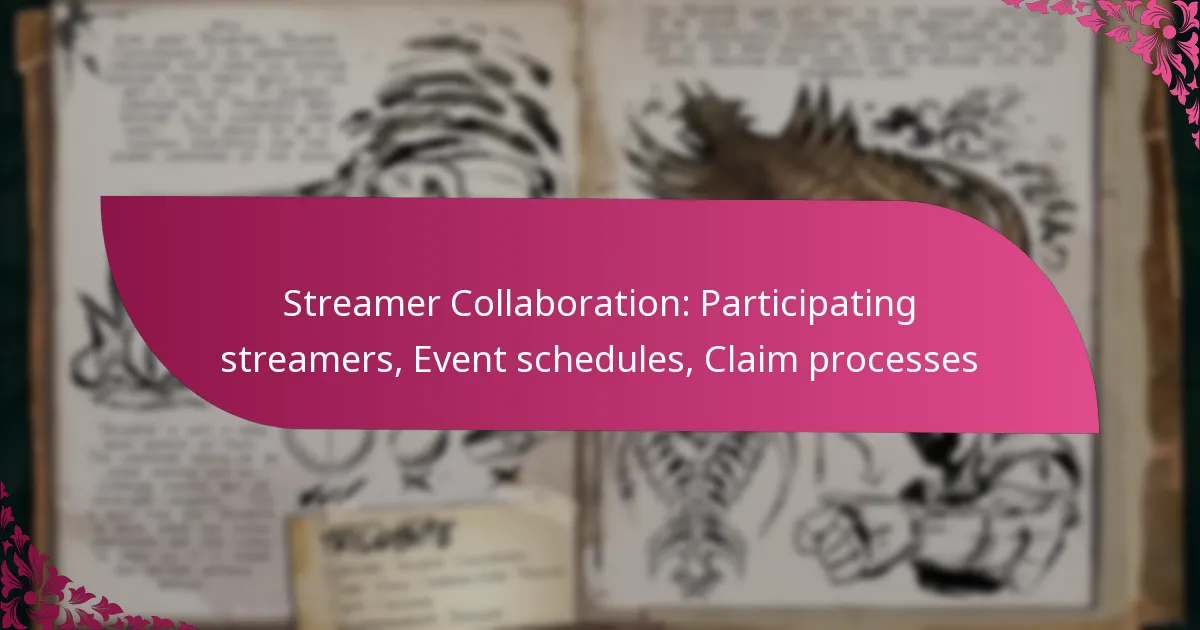 Streamer Collaboration: Participating streamers, Event schedules, Claim processes