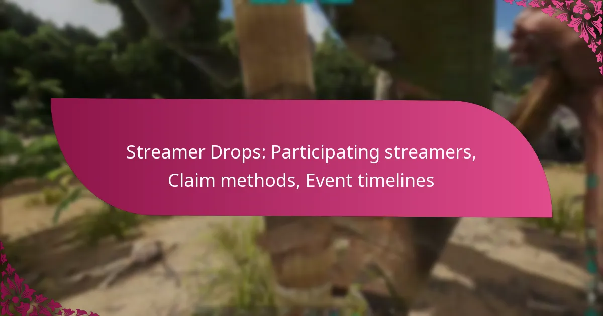 Streamer Drops: Participating streamers, Claim methods, Event timelines