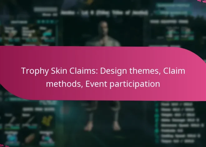 Trophy Skin Claims: Design themes, Claim methods, Event participation