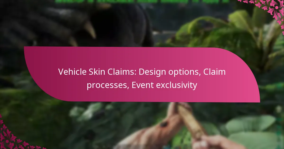 Vehicle Skin Claims: Design options, Claim processes, Event exclusivity