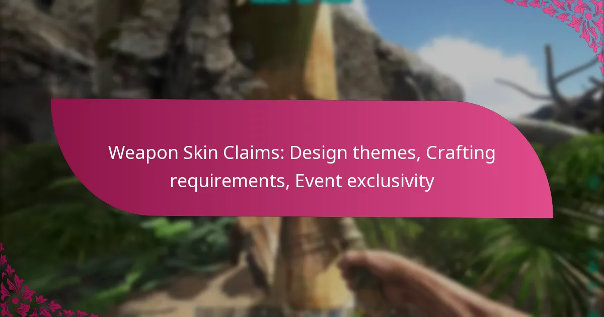 Weapon Skin Claims: Design themes, Crafting requirements, Event exclusivity
