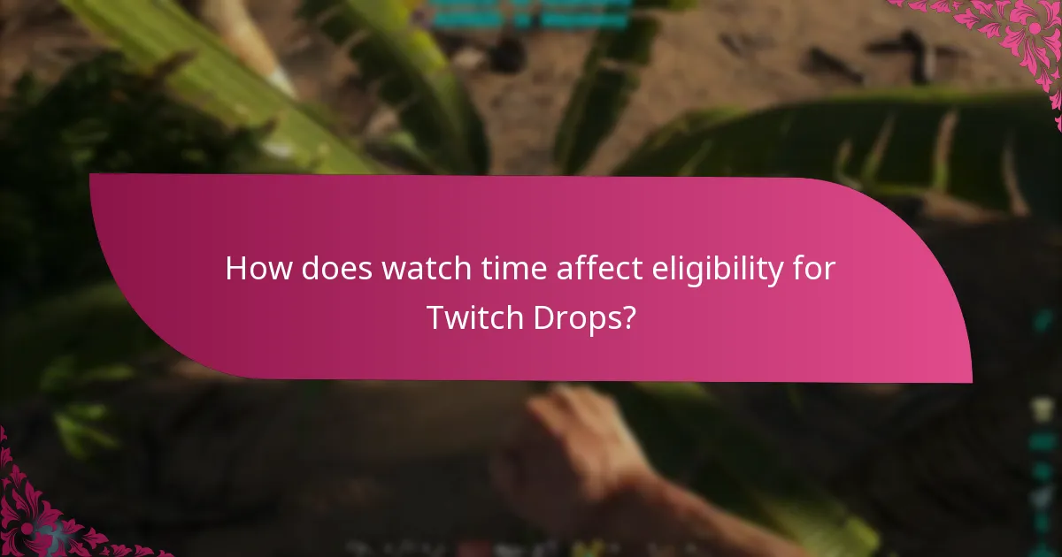 How does watch time affect eligibility for Twitch Drops?